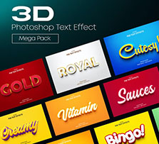 21款极品3D文本效果PSD模板：3D Photoshop Text Effects Pack